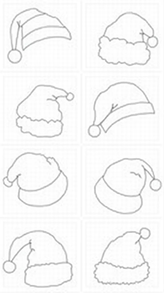 coloring pages of santa hats